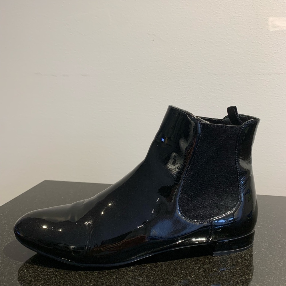 Prada Shiny Black Chelsea Boots
